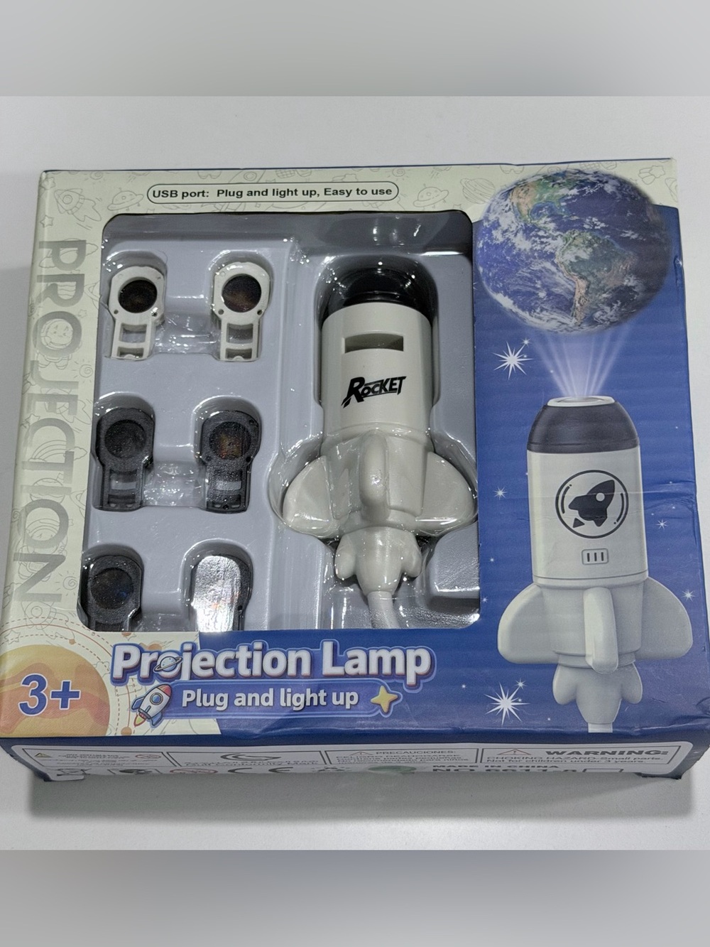 Mini Rocket Galaxy Star Projector Lamp